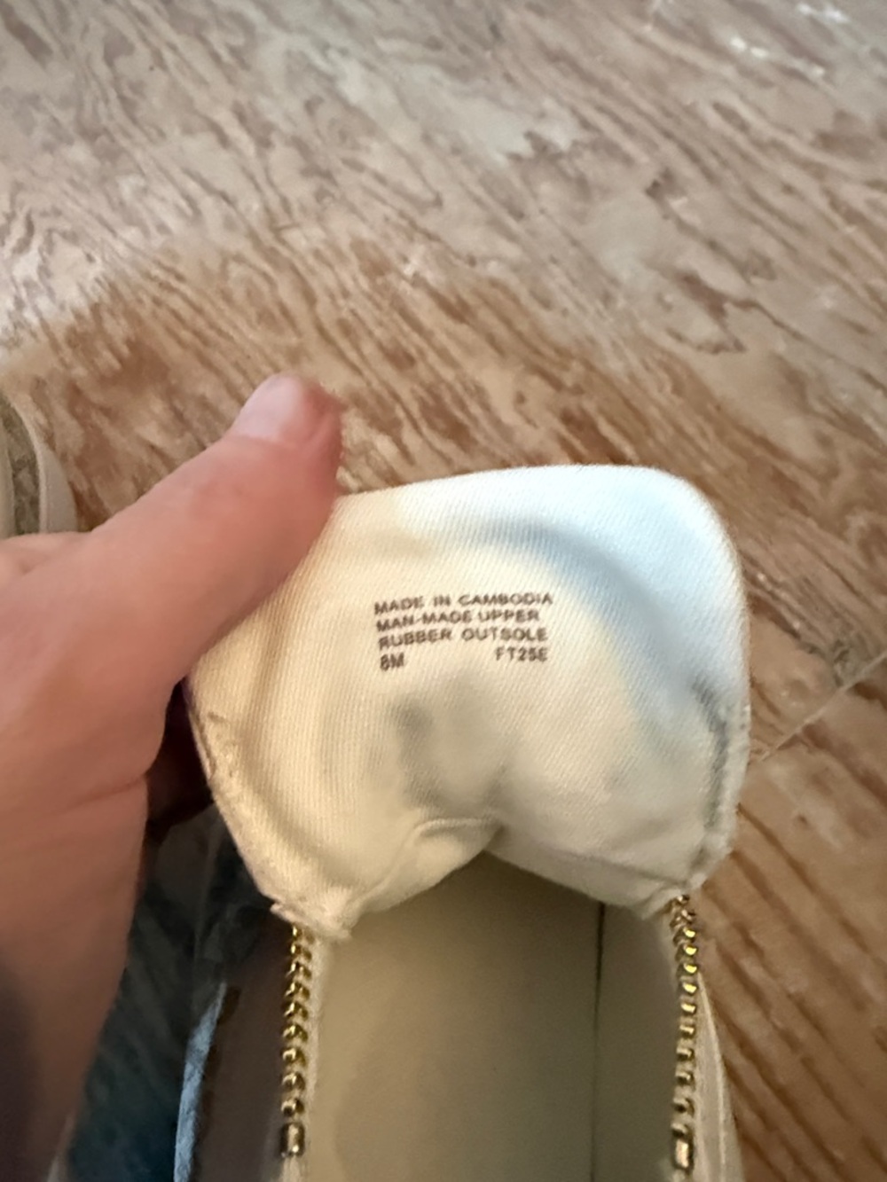 Michael Kors Beige and White Monogram Zip-Front Slip-On Sneakers - Picture 9 of 9